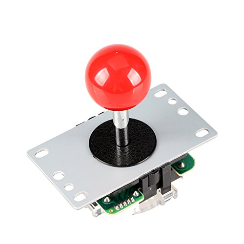 EG STARTS Arcade Klassische Wettbewerb 5 Pin Stick 4-8 Möglichkeiten Joystick Für Arcade DIY Kit Teile Video Spiel Mame Jamma Maschine Gaming Raspberry Pi Retropie Projekte (Rot) von EG STARTS