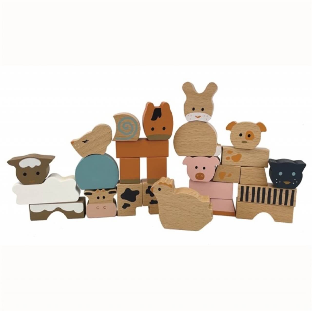 Bauernhof-Tierset zum Stapeln aus Holz - Stapelspiel Bauernhof-Tierset zum Stapeln aus Holz - Stapelspiel von EGMONT TOYS