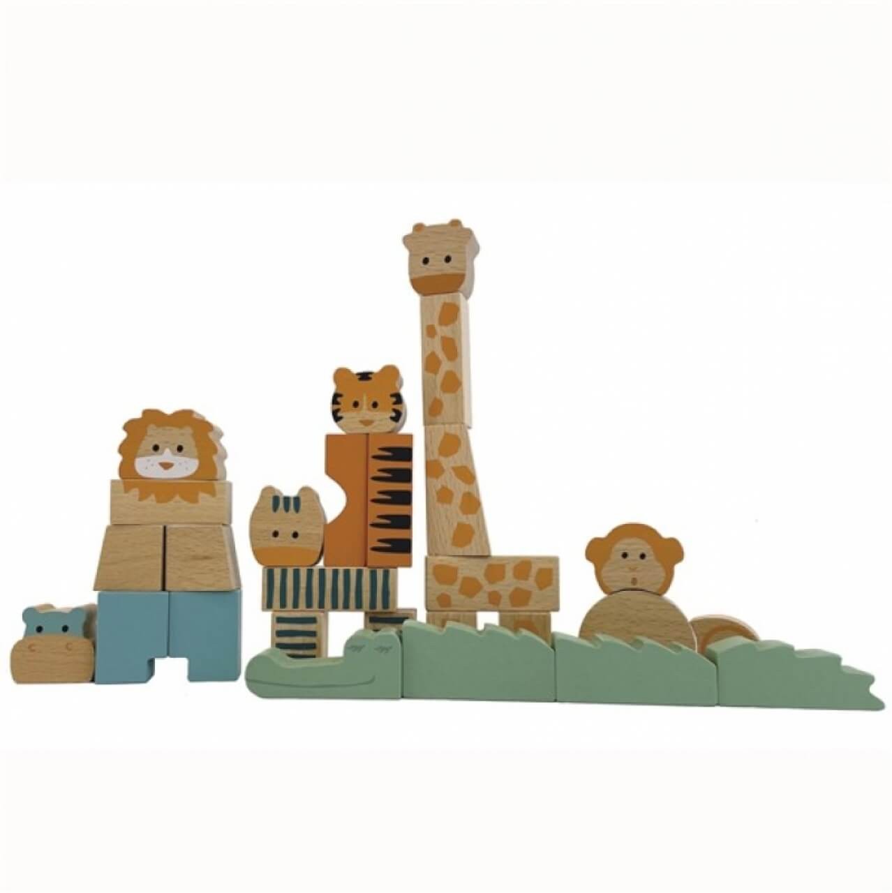 Dschungel-Tierset zum Stapeln aus Holz - Stapelspiel Dschungel-Tierset zum Stapeln aus Holz - Stapelspiel von EGMONT TOYS