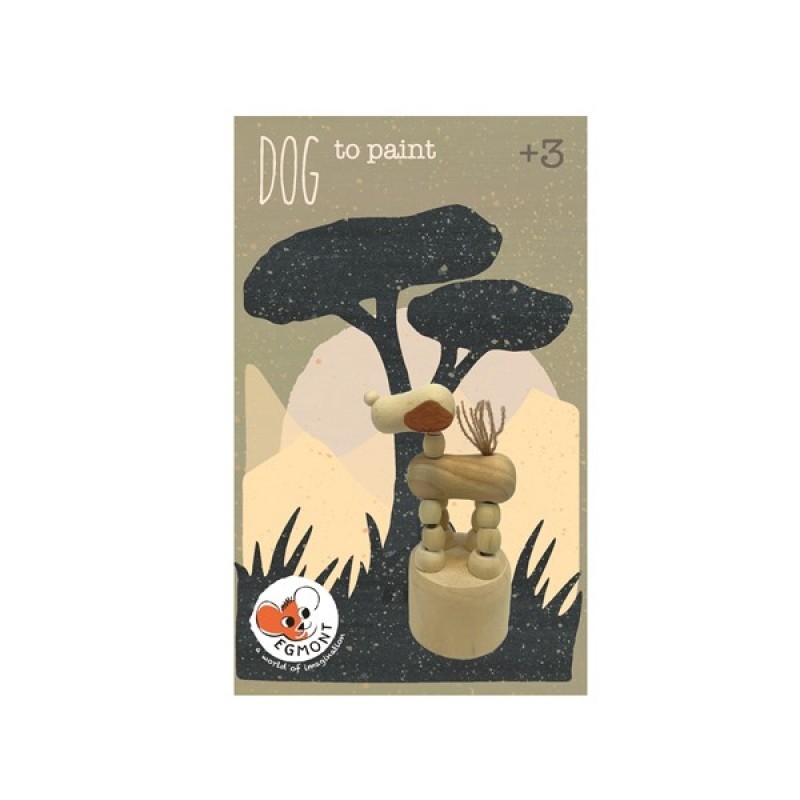 Holz-Push-Up-Hund zum Bemalen, Drücktier Hund Holz-Push-Up-Hund zum Bemalen, Drücktier Hund von EGMONT TOYS
