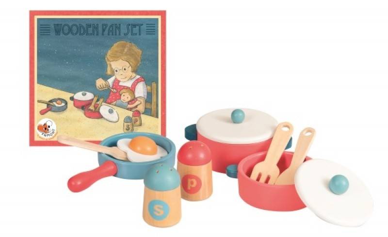 Holzpfannen-Set - Küchenspielzeug für Puppenmuttis oder Puppenvatis von EGMONT TOYS