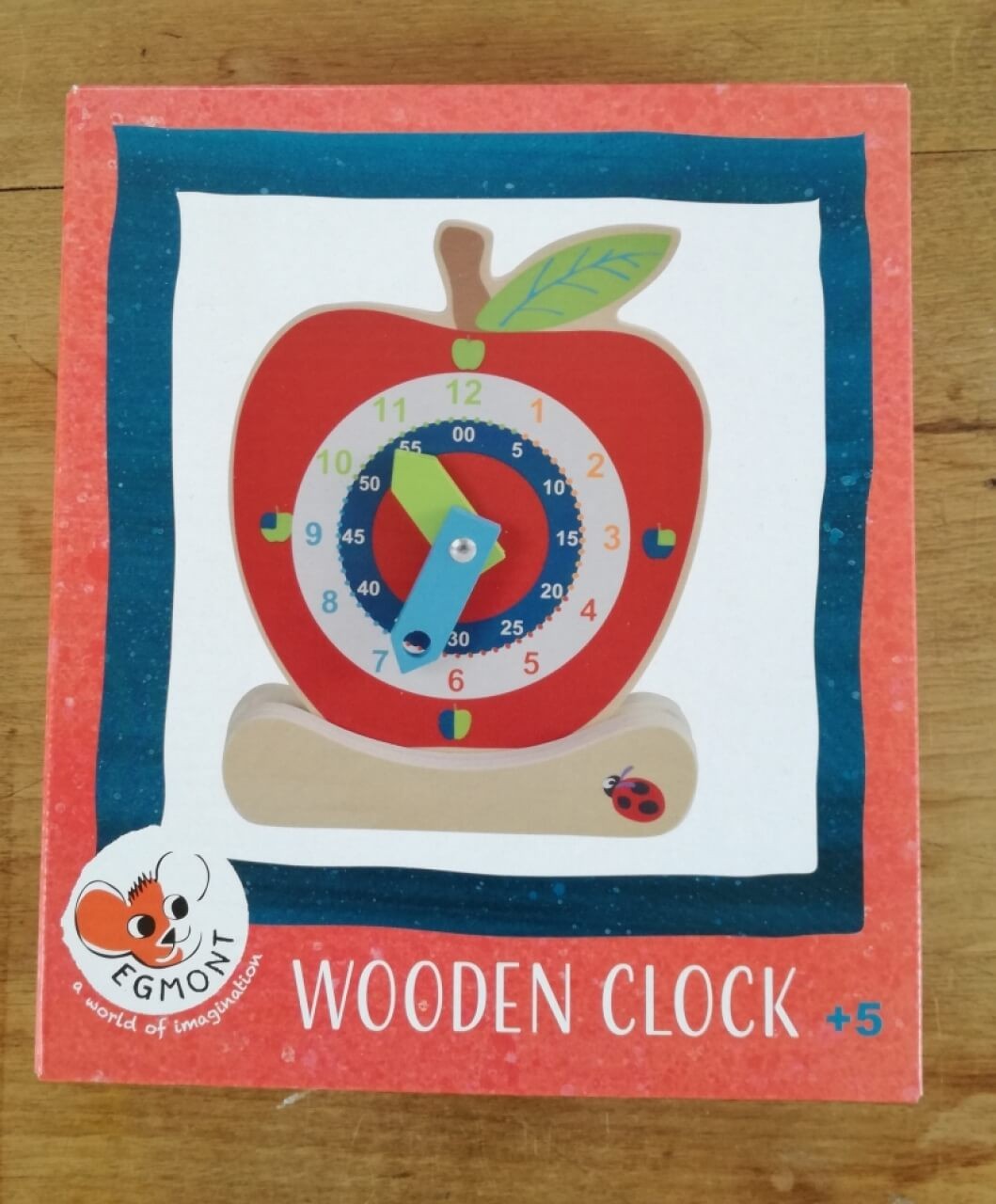 Holzuhr in Apfelform, Uhr für Kinder von EGMONT TOYS