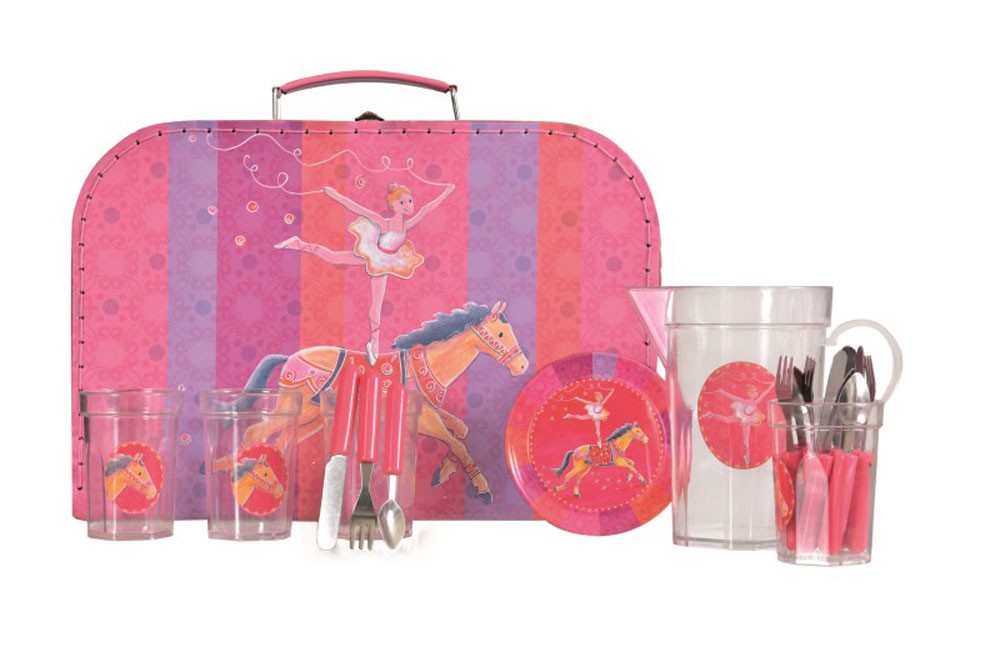 Koffer-Geschirr-Set, Motiv Zirkus - Puppengeschirr Koffer-Geschirr-Set, Motiv Zirkus - Puppengeschirr von EGMONT TOYS