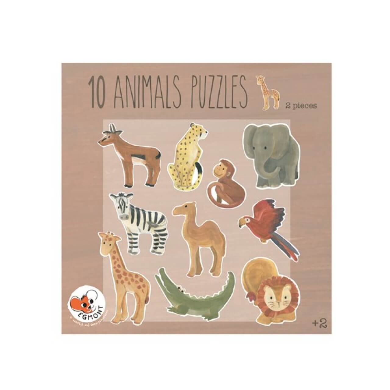 Kreatives Puzzleset mit 10 Afrikanischen Tieren aus robustem Karton von EGMONT TOYS