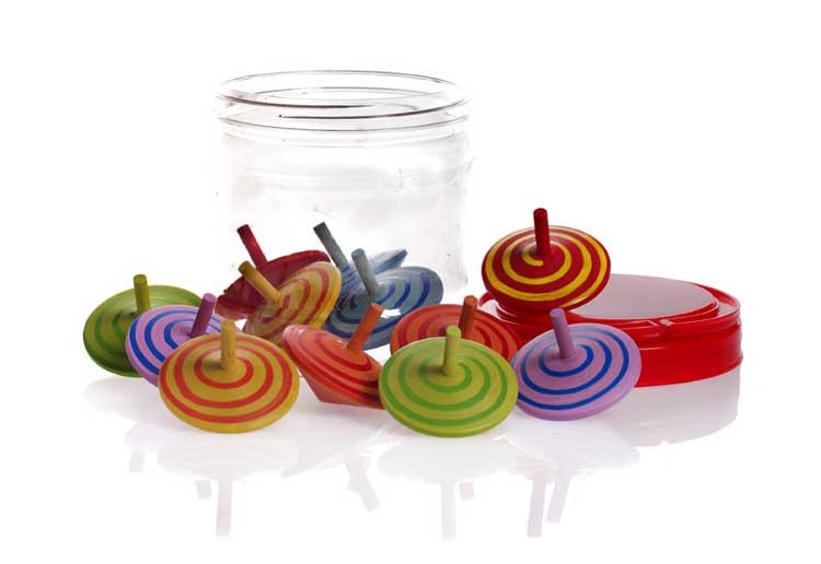 12 Bunte Kreisel aus Holz von Egmount Toys 12 Bunte Kreisel aus Holz von Egmount Toys von EGMONT TOYS