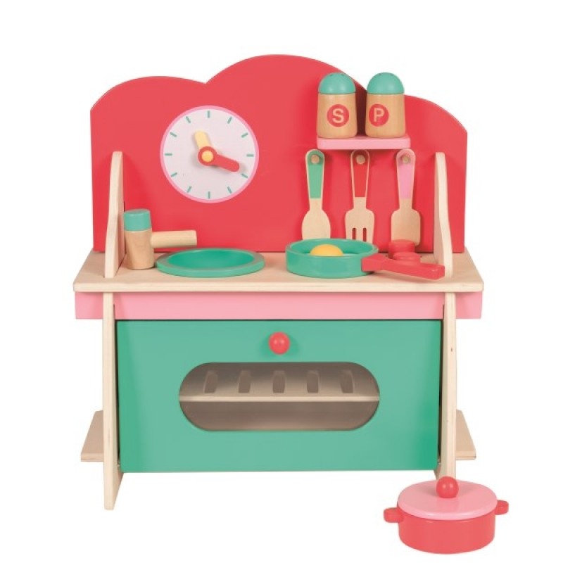Mini-Küchenset aus Holz mit Zubehör, Spielküche, Holzkocher von EGMONT TOYS