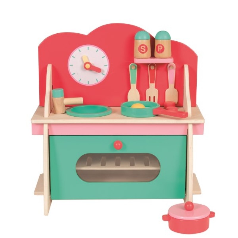 Mini-Küchenset aus Holz mit Zubehör, Spielküche, Holzkocher Mini-Küchenset aus Holz mit Zubehör, Spielküche, Holzkocher von EGMONT TOYS