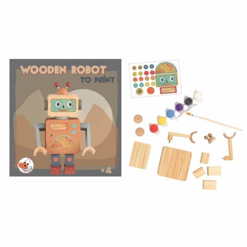 Holz Roboter Set zum Anmalen und basteln von EGMONT TOYS