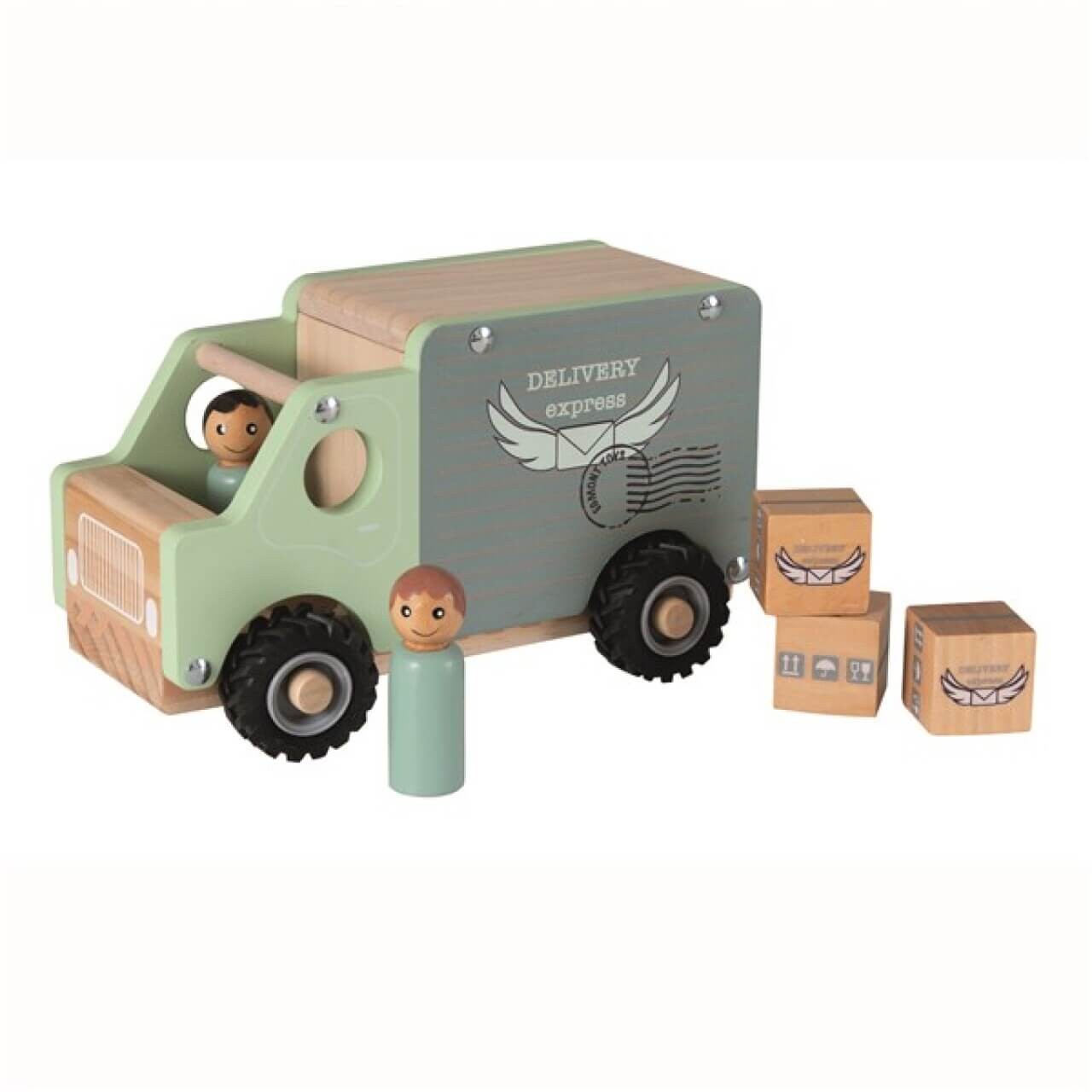 Robuster Holz-Lieferwagen mit 3 Päckchen Robuster Holz-Lieferwagen mit 3 Päckchen von EGMONT TOYS