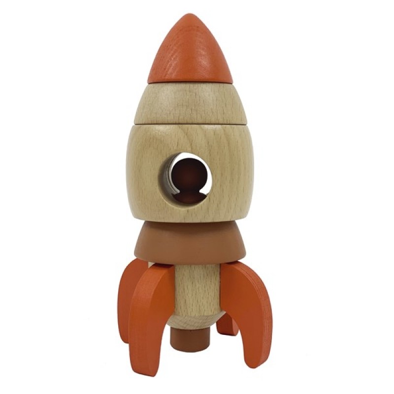 Stapelspiel Rakete aus Holz von EGMONT TOYS