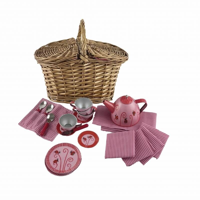 Tee-Set für Kinder im Korb, Design Marienkäfer von EGMONT TOYS