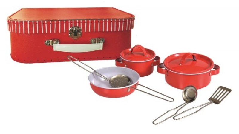 Topf- und Pfannenset im Koffer, rot Topf- und Pfannenset im Koffer, rot von EGMONT TOYS