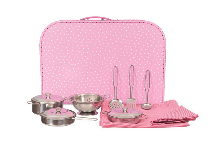 Kinderkochset Topf- und Sieb-Set im Koffer, pink von EGMONT TOYS