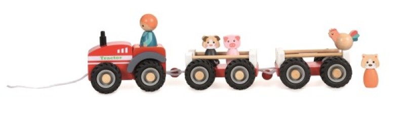Traktor aus Holz, mit 2 Anhängern Traktor aus Holz, mit 2 Anhängern von EGMONT TOYS
