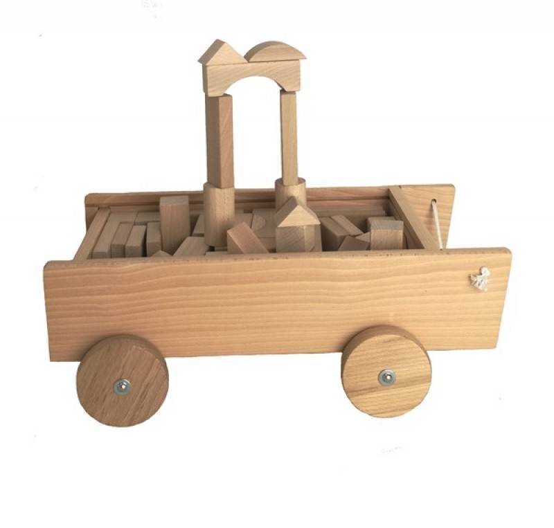 Ziehwagen mit Bausteinen aus Holz von EGMONT TOYS