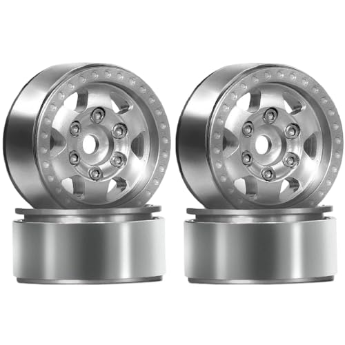 EGRMZ 1. 0 "Aluminium -Beadlock -Räder Kompatibel mit 1/18 1/24 RC -Crawler -Autos im Maßstab mit CNC -Metallfelgen kompatibel(4pcs White) von EGRMZ