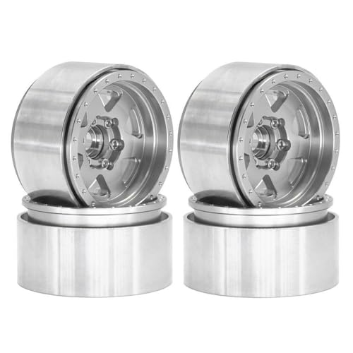 EGRMZ 1. 9 Beadlock -Räder Aluminium Kompatibel mit 1 10 -Skala -RC -Crawler -Crawler mit II und ähnlichen Modellen(4pcs Silvery) von EGRMZ