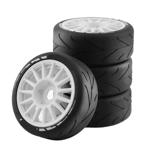 EGRMZ 4PCS 1/8 RC auf Straßenautos und Rädern, die mit verschiedenen 1 8 -Skala -RC in Straßenrennwagen wie und ähnlichen Modellen kompatibel sind(4pcs White) von EGRMZ