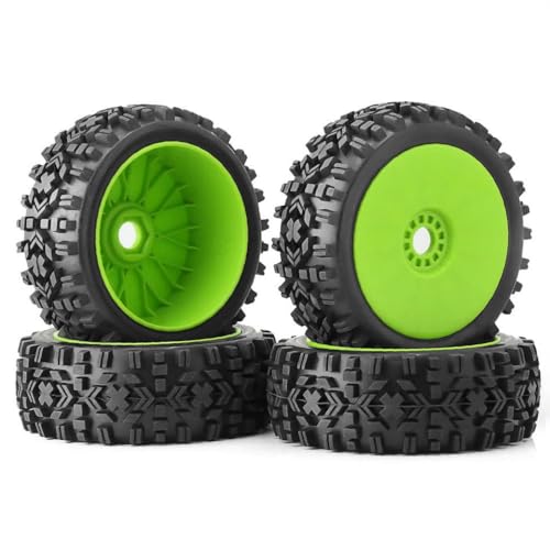 EGRMZ 4pcs 1/8 RC -Auto -Off -Road -Buggy -Reifen 116 mm x 45 mm mit 17 -mm -Hex -Hubs, die mit Hongnuo und ähnlichen R81 -Modellen kompatibel sind(Green) von EGRMZ