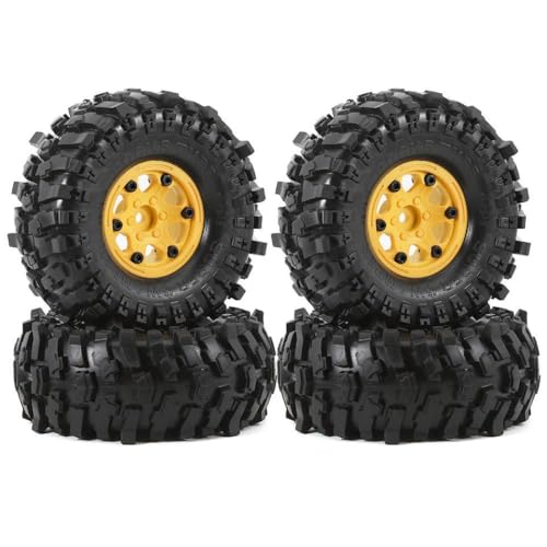 EGRMZ 4pcs 1. 9 -Zoll -Plastikkanzlerräder und Reifen, die mit 1 10 -Skala -RC -Crawler -Autos wie 90046 UTB18 Pro kompatibel sind(4pcs Yellow) von EGRMZ