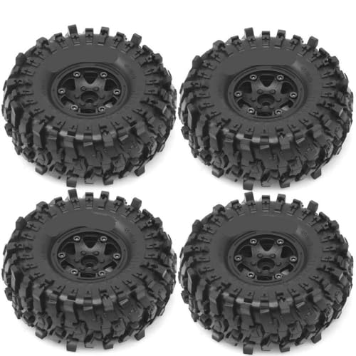 EGRMZ 4pcs 1. 9 Zoll grüner Plastikrad -Radnabe mit Gummi -Felsreifen, die mit 1 10 -Skala -RC -Crawler -Autos wie 90046 AXI03007 und ähnlichen Modellen kompatibel sind(4pcs Black) von EGRMZ