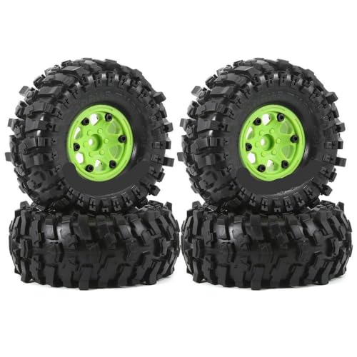 EGRMZ 4pcs 1. 9 Zoll grüner Plastikrad -Radnabe mit Gummi -Felsreifen, die mit 1 10 -Skala -RC -Crawler -Autos wie 90046 AXI03007 und ähnlichen Modellen kompatibel sind(4pcs Green) von EGRMZ