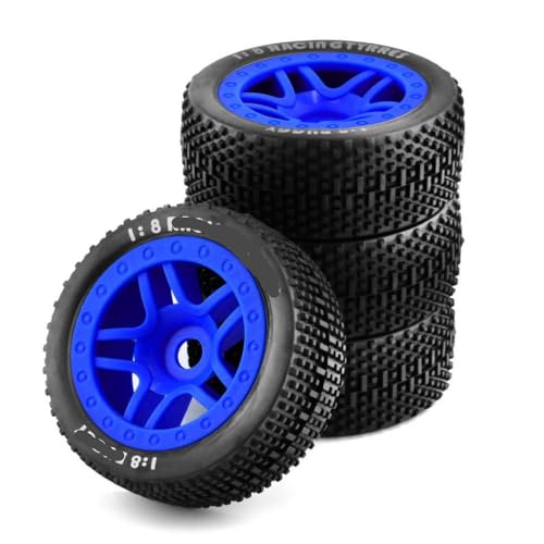 EGRMZ 4pcs 113mm 1/8 1/10 Kurzverlaufsreifen mit 12 -mm -Radhefterkompatibel mit VKAR SCTX10 I RC CAR ZD HONGNUO und ähnlichen ähnlichen Modellen(Blue) von EGRMZ