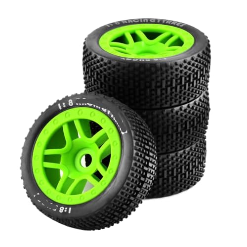 EGRMZ 4pcs 113mm 1/8 1/10 Kurzverlaufsreifen mit 12 -mm -Radhefterkompatibel mit VKAR SCTX10 I RC CAR ZD HONGNUO und ähnlichen ähnlichen Modellen(Green) von EGRMZ