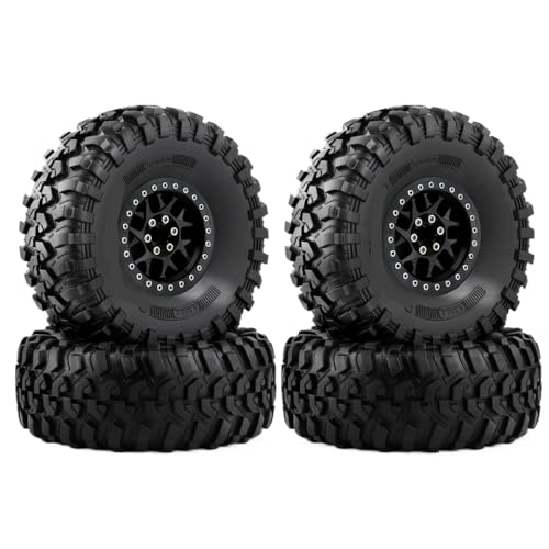 EGRMZ 4pcs 130mm 2. 2 Zoll Metall Beadlock Wheel Rand und Reifen -Set kompatibel mit 1/8 1/10 RC -Crawler -Modellen wie Wraith RR10 YK4082 und ähnlichen Fahrzeugen von EGRMZ