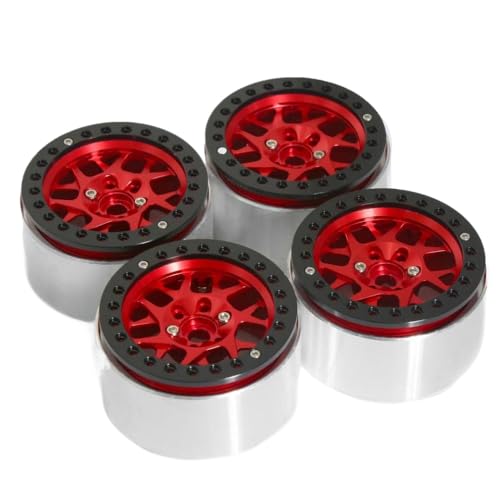 EGRMZ 4pcs 2. 2 Beadlock -Aluminiumradfelgen mit 1 10 -Skala -RC -Crawler -Autos wie RR10 Wraith 90048 90018 TRX6 und ähnlichen Modellen kompatibel(Red 4pcs) von EGRMZ