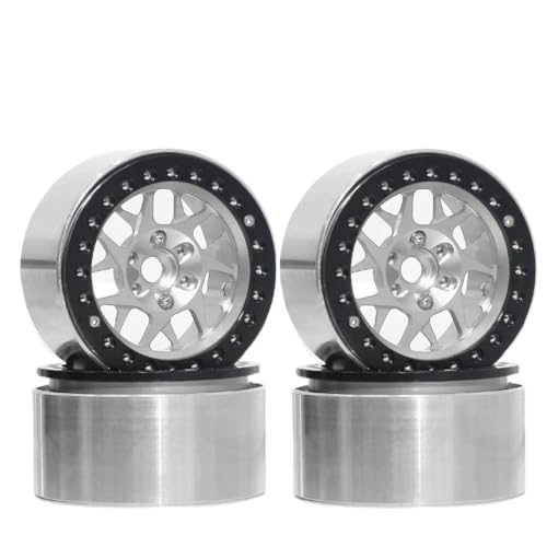 EGRMZ 4pcs 2. 2 Beadlock -Aluminiumradfelgen mit 1 10 -Skala -RC -Crawler -Autos wie RR10 Wraith 90048 90018 TRX6 und ähnlichen Modellen kompatibel(Silvery 4pcs) von EGRMZ