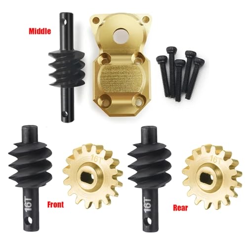 EGRMZ Kompatibel mit 1/24 SCX24 RC Cars Overdrive Differentialgetriebesatz und Achsgehäuseteilen(Gold Set) von EGRMZ