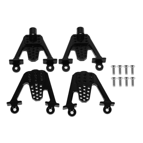 EGRMZ Kompatibel mit Lift Shocks Stoßdämpfern, 4 Stück Aluminium-Stoßdämpferhalterungen vorne und hinten, 1/10 RC Crawler(Black) von EGRMZ