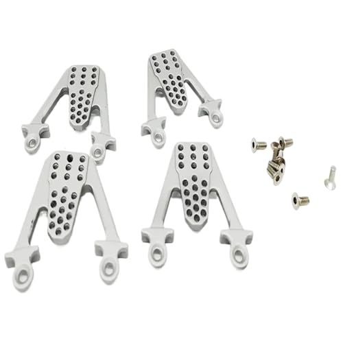 EGRMZ Kompatibel mit Lift Shocks Stoßdämpfern, 4 Stück Aluminium-Stoßdämpferhalterungen vorne und hinten, 1/10 RC Crawler(Silver) von EGRMZ