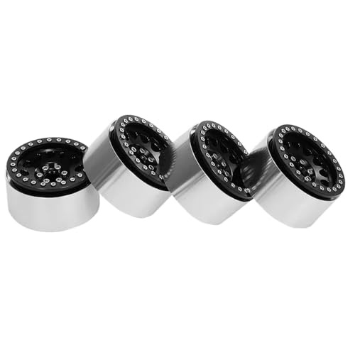 EGRMZ Kompatibel mit RR10 Wraith 90048 90018 TRX-6 4PCS 1/10 RC Rock Crawler Aluminium 2.2 Beadlock-Räder(Black) von EGRMZ