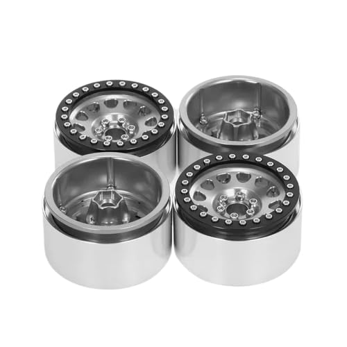 EGRMZ Kompatibel mit RR10 Wraith 90048 90018 TRX-6 4PCS 1/10 RC Rock Crawler Aluminium 2.2 Beadlock-Räder(Titanium) von EGRMZ