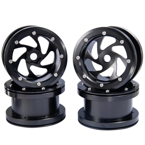 EGRMZ Kompatibel mit Wraith 90018 1/10 RC Crawler-Automodellteilen. 2,2-Zoll-Beadlock-Radfelgen, Naben und 40 mm Breite(Black 4pcs) von EGRMZ