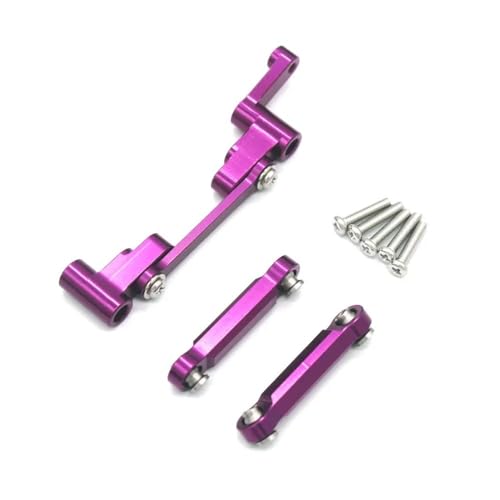EGRMZ Lenkungsbaugruppe und Lenkstab Upgrade Kompatibel mit 14303 14301 14302 1/14 Skala RC 4WD -Auto -Kompatible Metallersatzteile(Purple) von EGRMZ