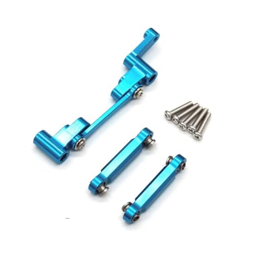 EGRMZ Lenkungsbaugruppe und Lenkstab -Upgrade Kompatibel mit 14303 14301 14302 1/14 Skala RC 4WD -Auto kompatible Metallteile(Sky Blue) von EGRMZ