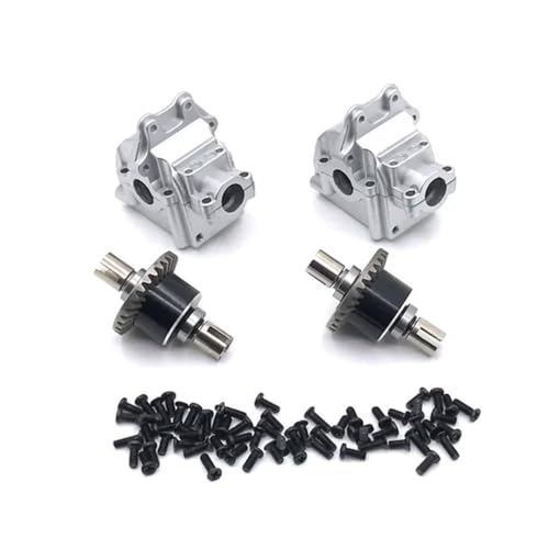 EGRMZ Metal Getriebe Differenzdifferential vordere Heck -Upgrade kompatibel mit RC -Automodellen 144010 144001 144002 124016 127017 124018 124019(Silver) von EGRMZ