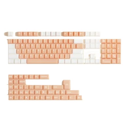 Echome White Peach Oolong Keycap Set ABSP PBT -Farbstoff Sublimation Dual Farbprofil transuzente mechanische Tastatur kompatibel mit MX -Style -Switches von EGRMZ
