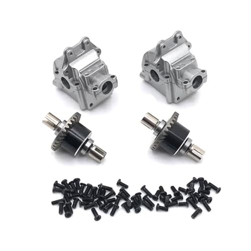 Metal Getriebe Differenzdifferential vordere Heck -Upgrade kompatibel mit RC -Automodellen 144010 144001 144002 124016 127017 124018 124019(Dark Grey) von EGRMZ