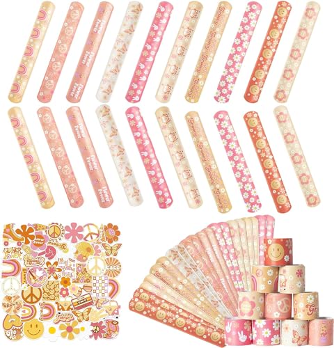 EGuangwiua 81PCS Hippie Girl Schmackern-Armbänder Mit Groovy Blumen-Aufklebern Partybegünstigungen Bunte Boho Hippie Armbänder Kindergeburtstag Regenbogen-Partydekorationen Klassenzimmer Belohnungen EGuangwiua 81PCS Hippie Girl Schmackern-Armbänder Mit Groovy Blumen-Aufklebern Partybegünstigungen Bunte Boho Hippie Armbänder Kindergeburtstag Regenbogen-Partydekorationen Klassenzimmer Belohnungen von EGuangwiua