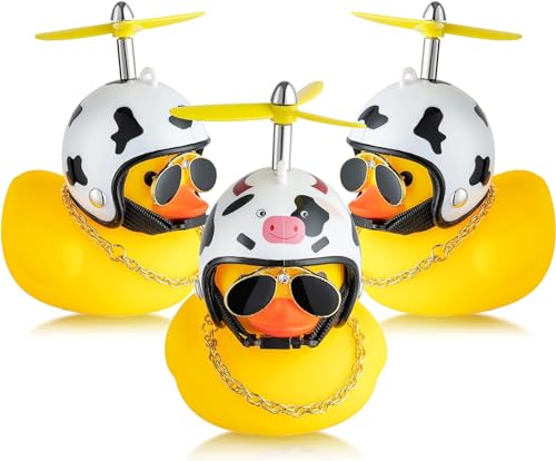 EGuangwiua Kuh Helm Gelbe Gummi Ente 3Stück Bauernhof Tier Gummi Enten Auto Armaturenbrett Dekoration Schwarz Weiß Kuh Druck Helm Ente Propeller Quietschen Spielzeug Geschenk EGuangwiua Kuh Helm Gelbe Gummi Ente 3Stück Bauernhof Tier Gummi Enten Auto Armaturenbrett Dekoration Schwarz Weiß Kuh Druck Helm Ente Propeller Quietschen Spielzeug Geschenk von EGuangwiua