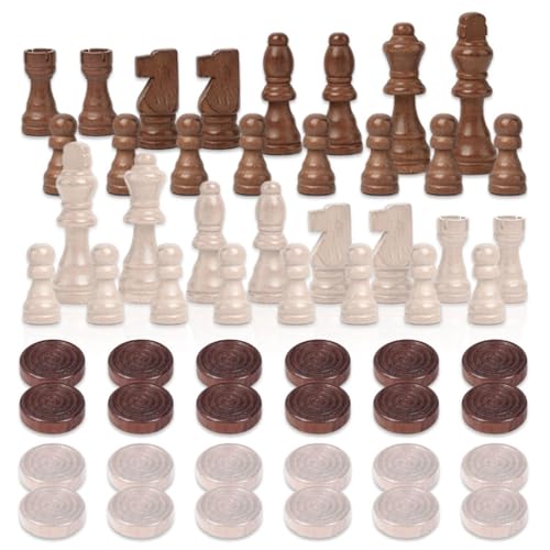 1 Satz 2-Zoll-Schachfiguren, 1 Satz Dame, Holzschachfiguren, Karten-Requisiten, Schach, Lernspielzeug 1 Satz 2-Zoll-Schachfiguren, 1 Satz Dame, Holzschachfiguren, Karten-Requisiten, Schach, Lernspielzeug von EHDWXVZM
