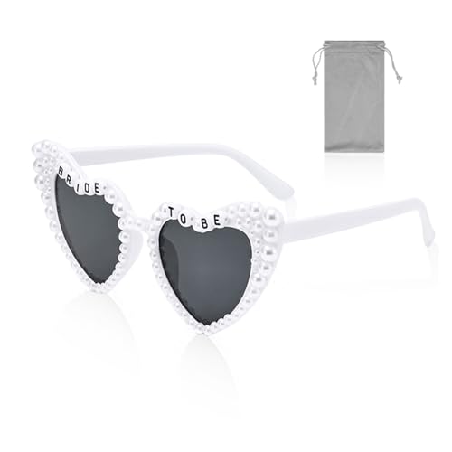 EHDWXVZM 1 Stück Perlenherzbrille, 1 Stück Brillenbeutel, „Bride To Be“-Herzbrille, Brautsonnenbrille, Hochzeitsfoto-Requisiten, Junggesellenabschiedssonnenbrille EHDWXVZM 1 Stück Perlenherzbrille, 1 Stück Brillenbeutel, „Bride To Be“-Herzbrille, Brautsonnenbrille, Hochzeitsfoto-Requisiten, Junggesellenabschiedssonnenbrille von EHDWXVZM