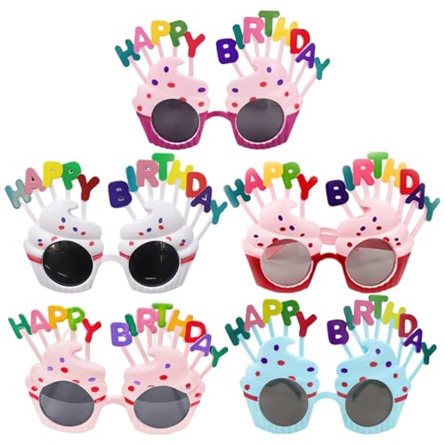 EHDWXVZM 5 Stück Geburtstagsbrille, Geburtstagsdekobrille, Lustige Sonnenbrille, Partydeko-Augenzubehör, Fröhliche Brille von EHDWXVZM