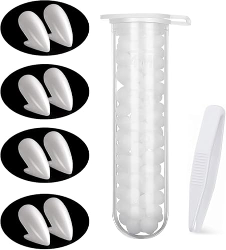 EHIOG 4 Paare Vampir Zähne Kostüm, Gefälscht Zähne mit Pellets Kleber, für Halloween, Party, Karneval, geeignet zum Spielen von Vampiren und Werwölfen(13 mm/15mm) von EHIOG