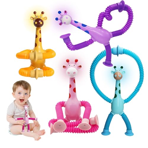 EHIOG 4 Stück Teleskop-Saugnapf-Giraffe-Spielzeug, Telescopic Suction Cup Giraffe Toy, Cartoon Teleskop Rohr Giraffe Stretch, für Kinder und Erwachsene EHIOG 4 Stück Teleskop-Saugnapf-Giraffe-Spielzeug, Telescopic Suction Cup Giraffe Toy, Cartoon Teleskop Rohr Giraffe Stretch, für Kinder und Erwachsene von EHIOG