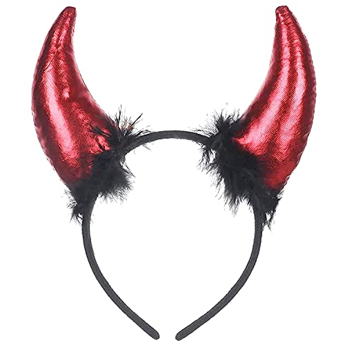 EHIOG Teufelsohren,Kopfbedeckung,Teufelshörner,Haarband Haarreifen,Masquerade Party Foto Requisiten,für Damen Kinder Fasching Karneval Party von EHIOG